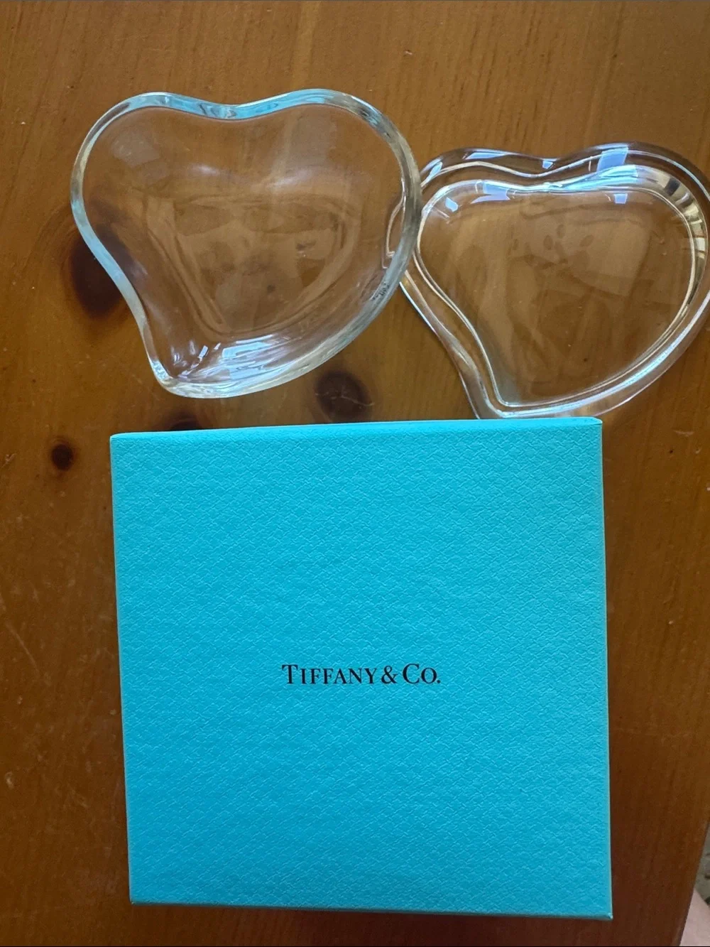 Tiffany & Co. Clear Glass Decorative Bowl with Signature Blue Box